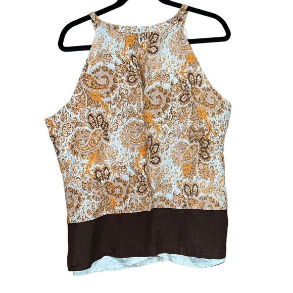 APPRAISAL Peek-a-Boo Embellished Print Lined Top Size XL - Picture 2 of 5